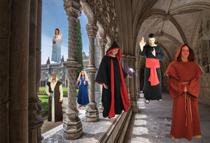 Religious and spiritual clothing. Monk robe, stoles, cowls, pagan robes, pagan costumes, ritual robes, ritual, biblical costumes, vacation bible camp costumes, friar costume, friar tuck, wizard robes, harry potter robes, jedi robes.