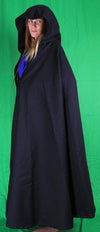 Black cloak with hood.