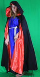 Black cloak lined in red satin - In stock Ready to Ship - Garb the World