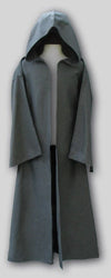 Robe made from gray cotton twill fabric.